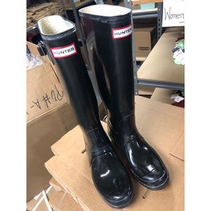 Hunter Adjustable Back Gloss Rain Boot
